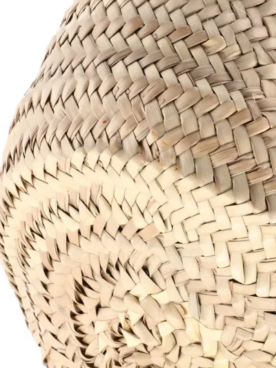 Pre-owned Dolce & Gabbana Kendra Logo Basket Bag Embroidered Straw Tote Bag In Neutral