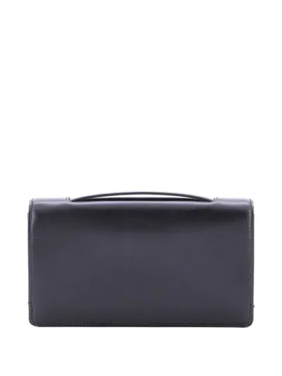 Pre-owned Dior Bee Leather Clutch Bag In Black