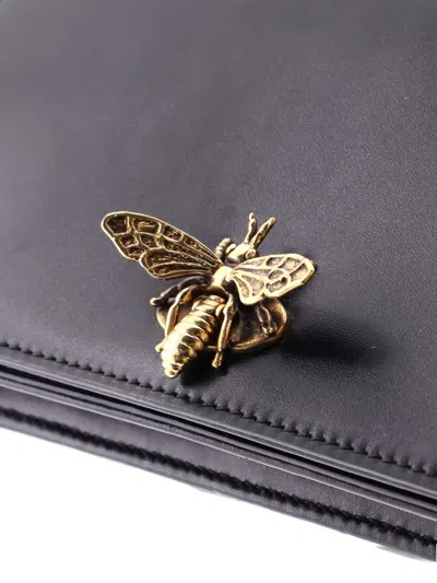 Pre-owned Dior Bee Leather Clutch Bag In Black