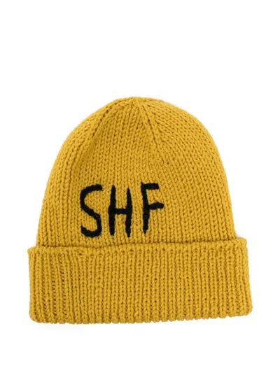 Sky High Farm Universe Handknit Barry Beanie In Yellow