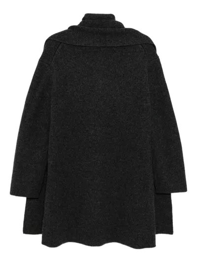 Vince Single-breasted Coat In Black