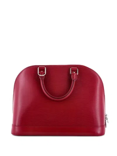 Pre-owned Louis Vuitton Alma Handbag Epi Leather Pm Satchel In Red