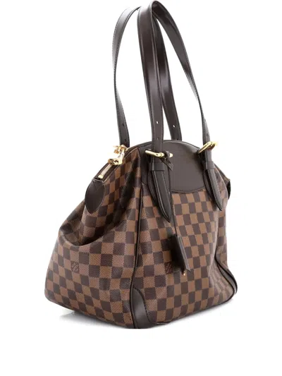 Pre-owned Louis Vuitton Verona Handbag Damier Mm Shoulder Bag In Brown