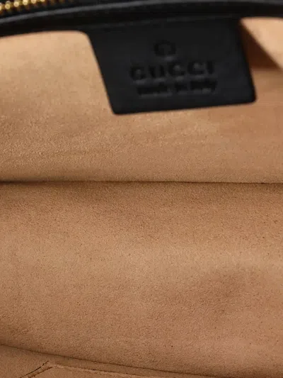 Pre-owned Gucci Sylvie Shoulder Bag Gg Velvet Small Crossbody Bag In Black