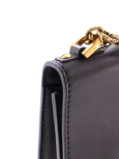 Pre-owned Dior J'a Flap Bag Leather Medium Crossbody Bag In Gray