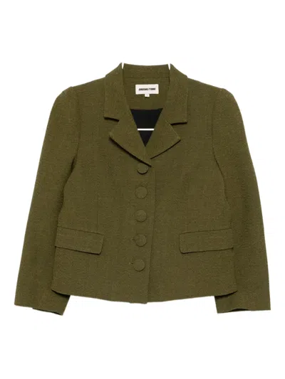Shushu-tong Button-down Lapel Jacket In Green