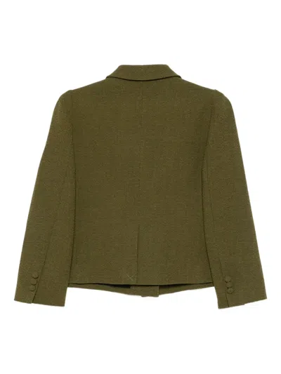 Shushu-tong Button-down Lapel Jacket In Green
