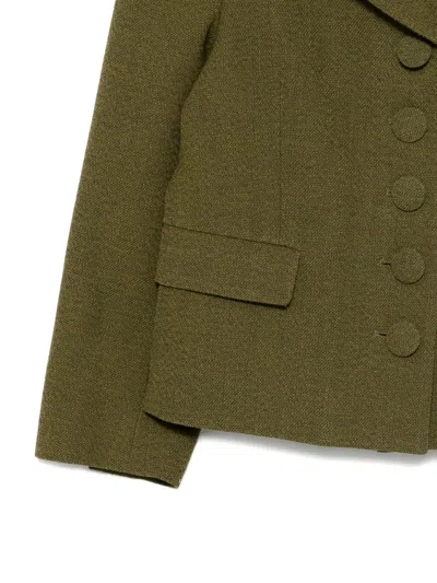 Shushu-tong Button-down Lapel Jacket In Green