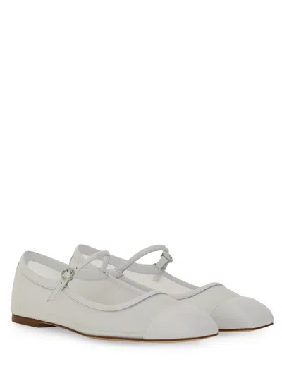 Aeyde Uma Nappa Leather Ballet Flats In White