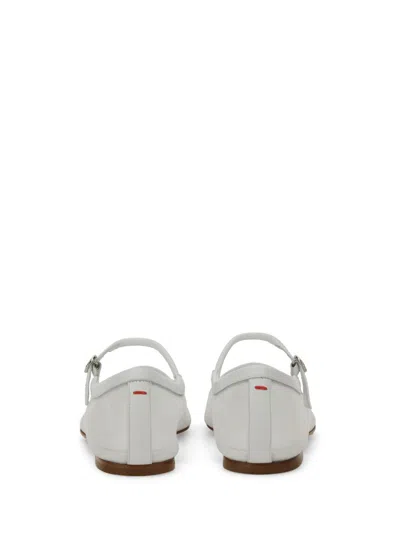 Aeyde Uma Nappa Leather Ballet Flats In White