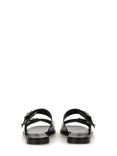 Aeyde Tonya Leather Sandals With Double Strap In Black