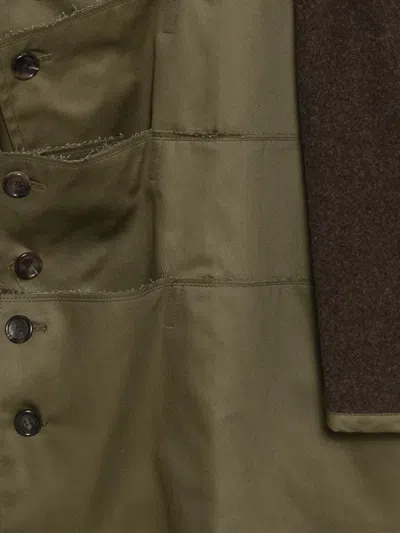 Comme Des Garçons Homme Deux Distressed Coat In Green