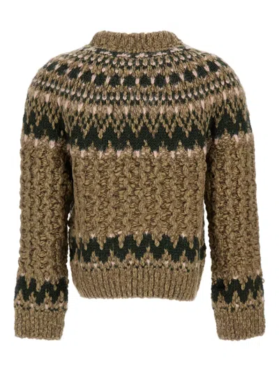 Moncler Patterned Mock-neck Sweater In Multi