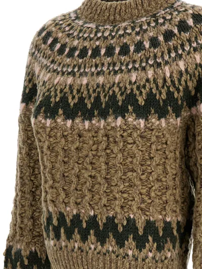 Moncler Patterned Mock-neck Sweater In Multi