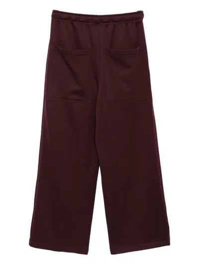 We11 Done Side-stripe Track Pants In Burgundy