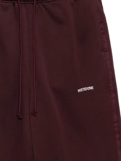 We11 Done Side-stripe Track Pants In Burgundy