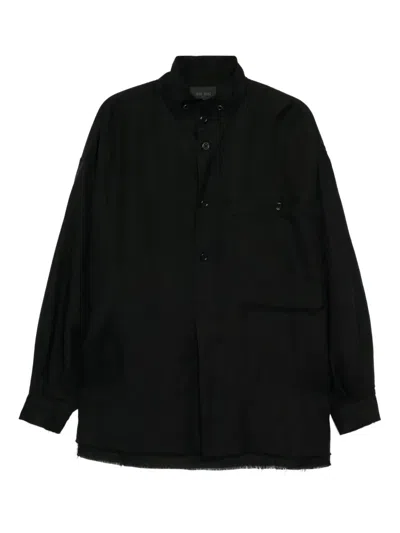Team Wang Design Draped Acceptance Shirt In Black