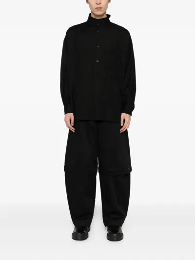 Team Wang Design Draped Acceptance Shirt In Black