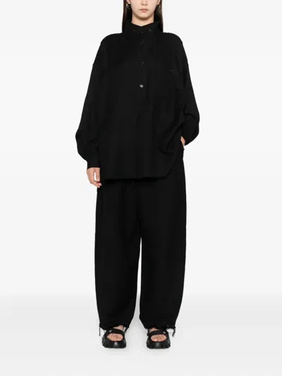 Team Wang Design Draped Acceptance Shirt In Black