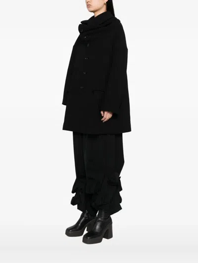 Comme Des Garçons Exaggerated Coat In Black