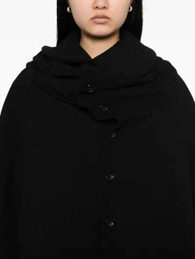Comme Des Garçons Exaggerated Coat In Black