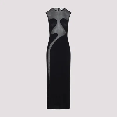 Alaïa Alaia Knit Molded Midi Dress In Black
