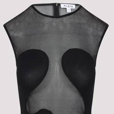 Alaïa Alaia Knit Molded Midi Dress In Black