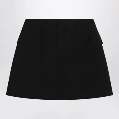 Alexander Mcqueen Black Wool Mini Skirt In Black