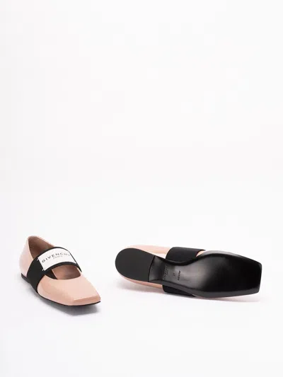 Givenchy Sliced Square Label Patent Leather Ballerina Flats In Multi