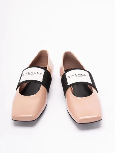 Givenchy Sliced Square Label Patent Leather Ballerina Flats In Multi