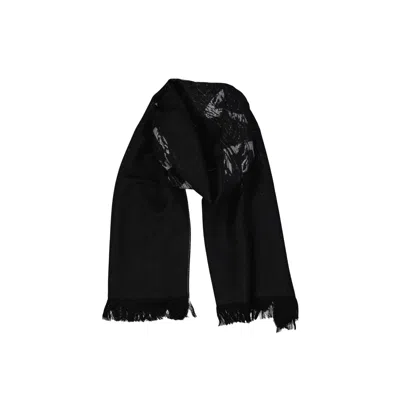 Givenchy Wool Logo Scarf Men In Black