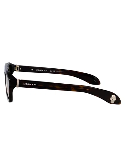 Alexander Mcqueen Havana-havana-yellow Recycled Acetate Sunglasses In Black
