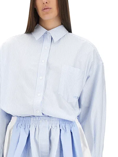 Alexander Wang Prestyled Pleated Playsuit In Blue