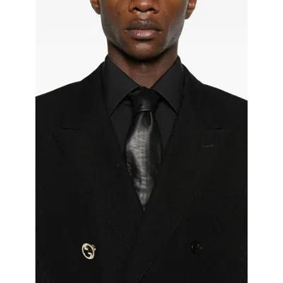 Gucci Double-breasted Suit In Black