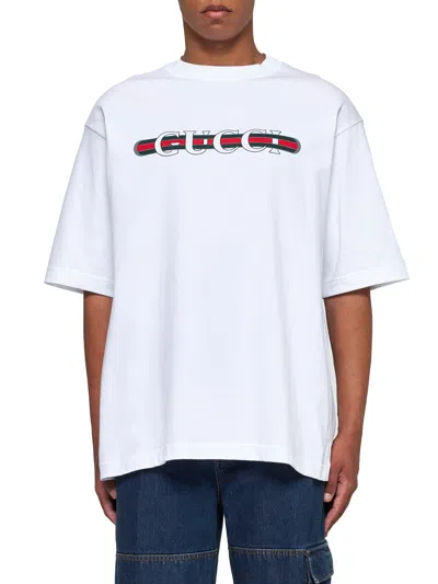 Gucci Men Cotton Jersey T-shirt With Print In White