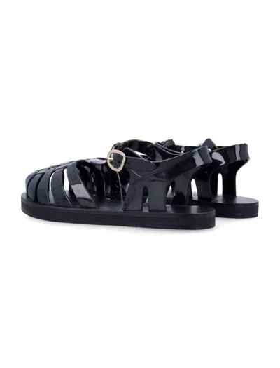 Ancient Greek Sandals Closed Toe Fisherman Style Flat Sandal In Black