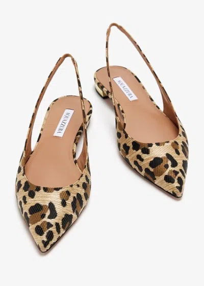 Aquazzura Purist Sling Flat In Natural In Nude