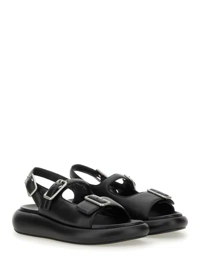 Ash Buckle-detail Platform Sandals In Black