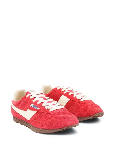 Autry Windspin Suede And Leather Sneakers In Red