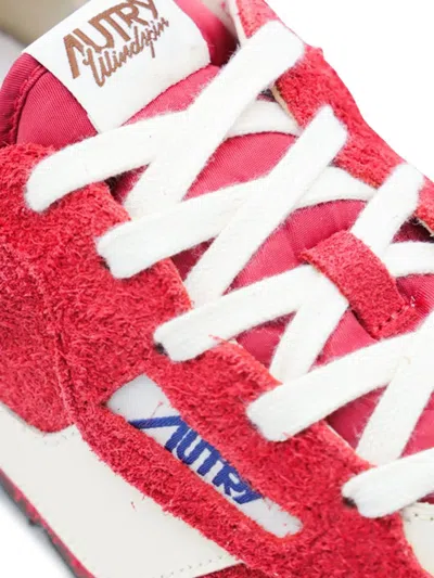 Autry Windspin Suede And Leather Sneakers In Red