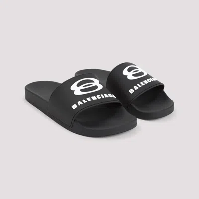 Balenciaga Rubber Slide Sandals For The Pool In Black