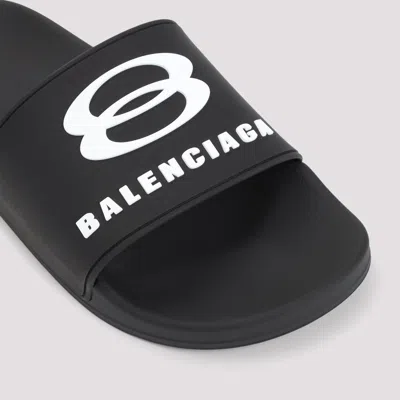 Balenciaga Rubber Slide Sandals For The Pool In Black