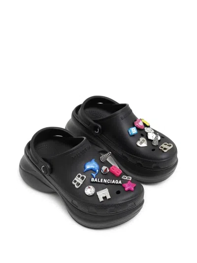 Balenciaga Black Crocs Jibbitz In Black
