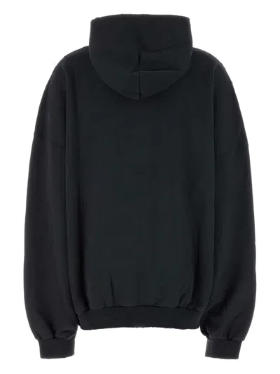 Balenciaga Optical Cotton Hoodie In Black