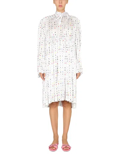 Balenciaga Paper Crush Floral Dress In Multi