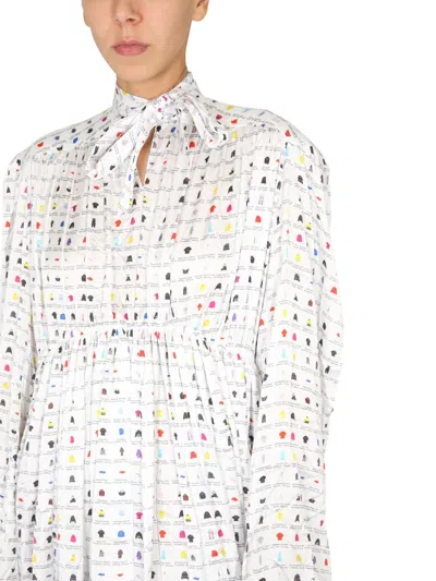 Balenciaga Paper Crush Floral Dress In Multi
