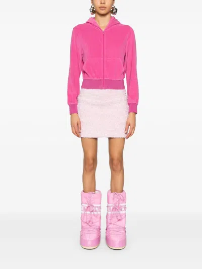 Balenciaga Pink Cotton Blend Tweed Mini Skirt In Pink