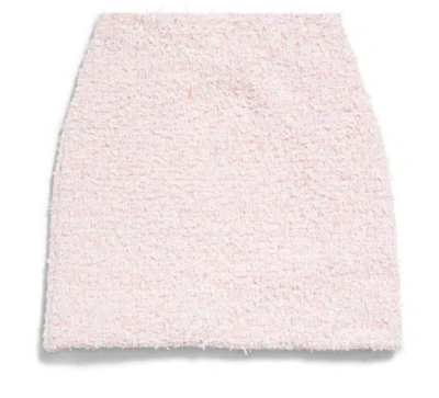 Balenciaga Pink Cotton Blend Tweed Mini Skirt In Pink