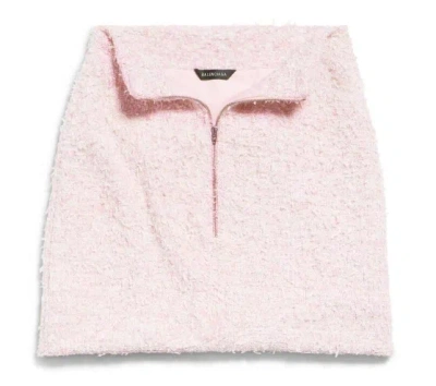 Balenciaga Pink Cotton Blend Tweed Mini Skirt In Pink