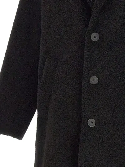 Herno Long Sleeve Notched Lapel Coat With Pockets In Black